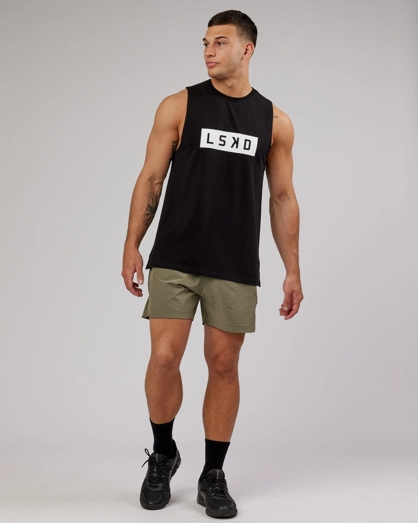 Strength FLXCotton Training Fit Tank - Black-White