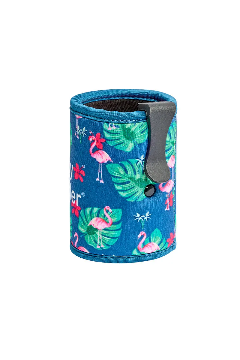 Stubby Holder with Clip in Flamingo