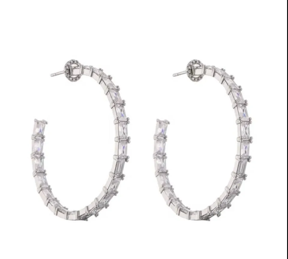 Swinging Baguette Hoop Diamontage™ 4.15 Carat Earrings