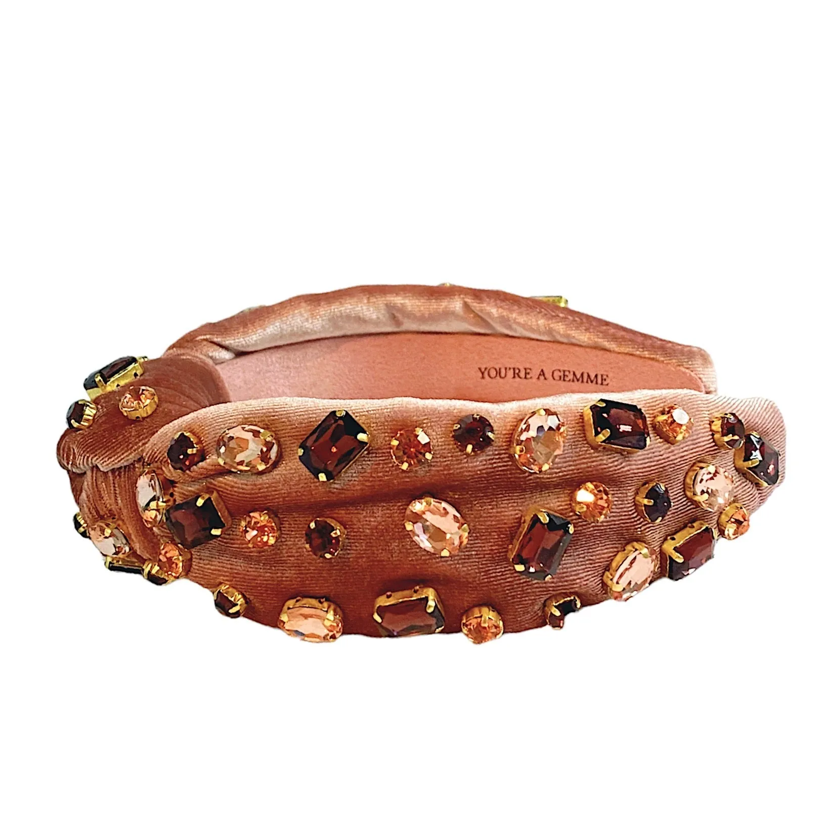 Taupe Velvet Jeweled Headband