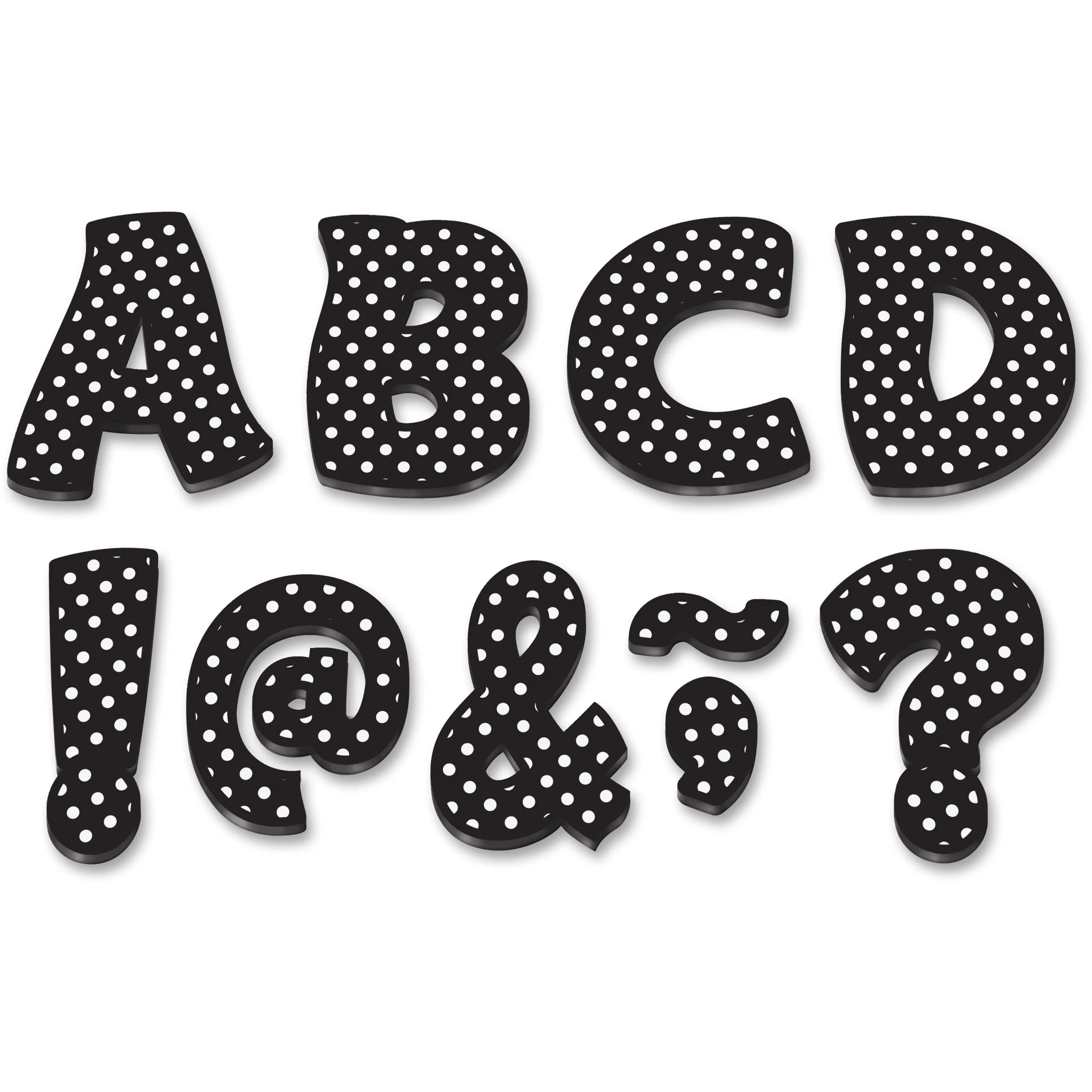 Teacher Created Resources Black/Dots 3" Magnet Letters