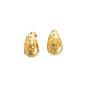 Tear Drop Diamond & Pearl Studded Earrings CRER009
