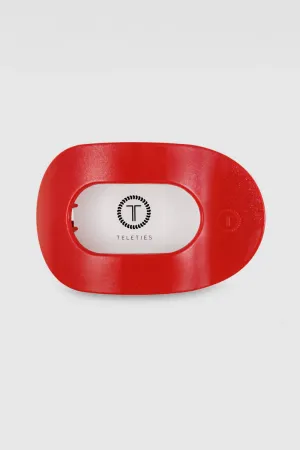 Teleties Large Flat Round Hair Clip in Rudolph Red | TT-FCL01-110