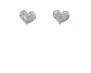The Juliet Luxe Studded Stone Heart Stud - Silver