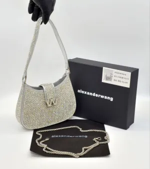 Title: Alexander Wang Silver Crystal-Embellished Shoulder Bag