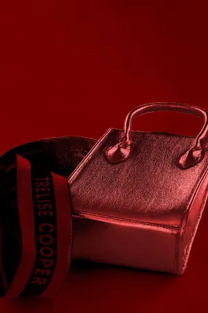 Trelise Cooper - Crushing on You Metallic Tote Bag Red & Macela Melbourne Huggie Earrings