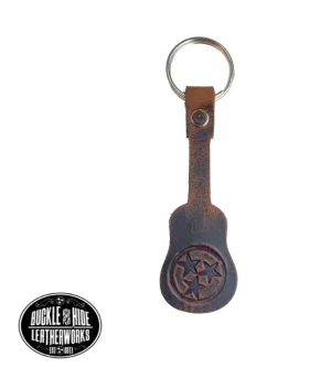 Tri-star Guitar Leather Keychain BUY MORE and SAVE!