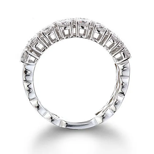 Triple Row Diamond Ring 2.45Ct