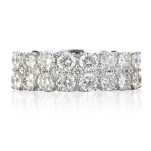 Triple Row Diamond Ring 2.45Ct