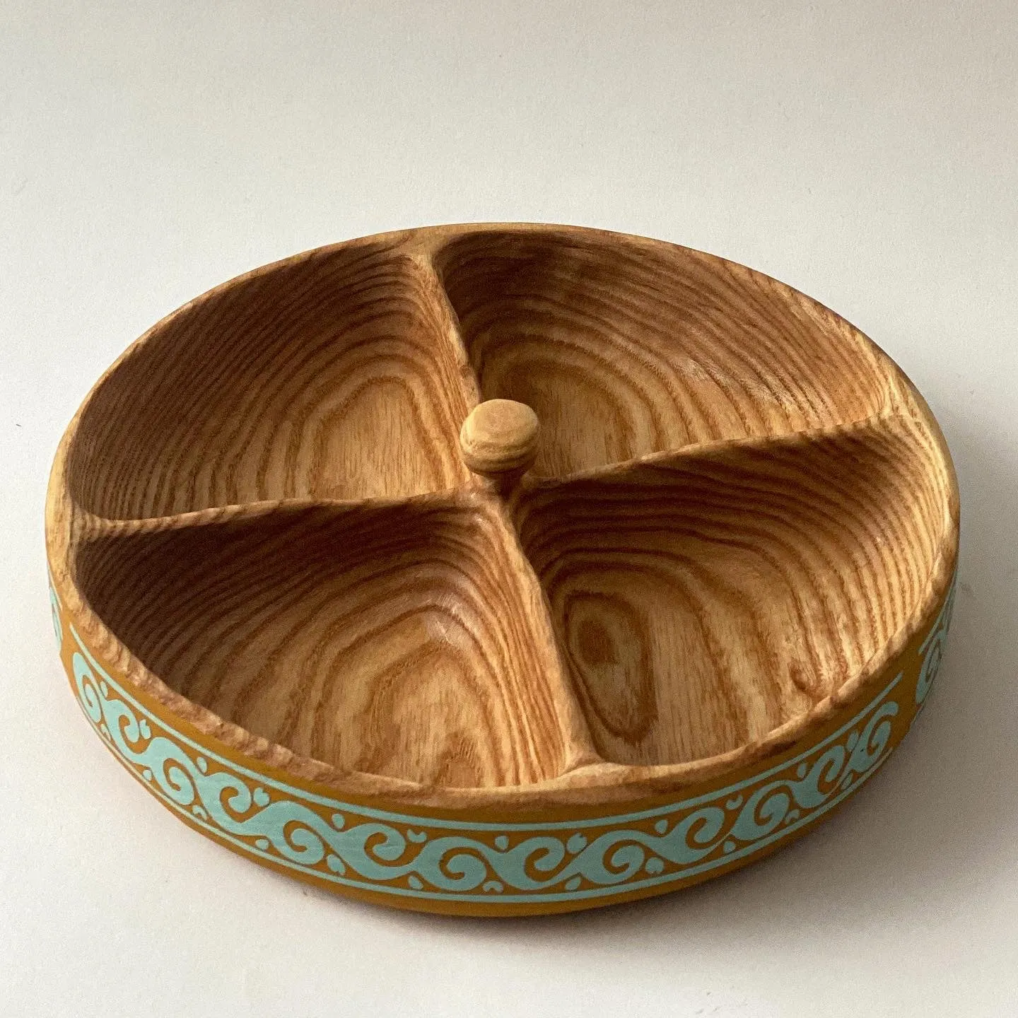 Triple snack bowl ethnic 11"