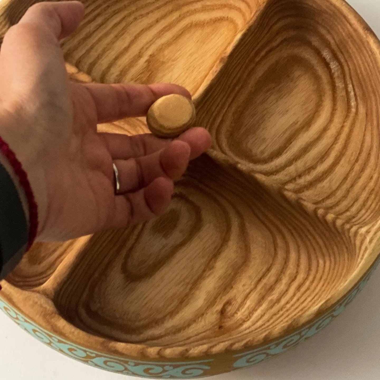 Triple snack bowl ethnic 11"