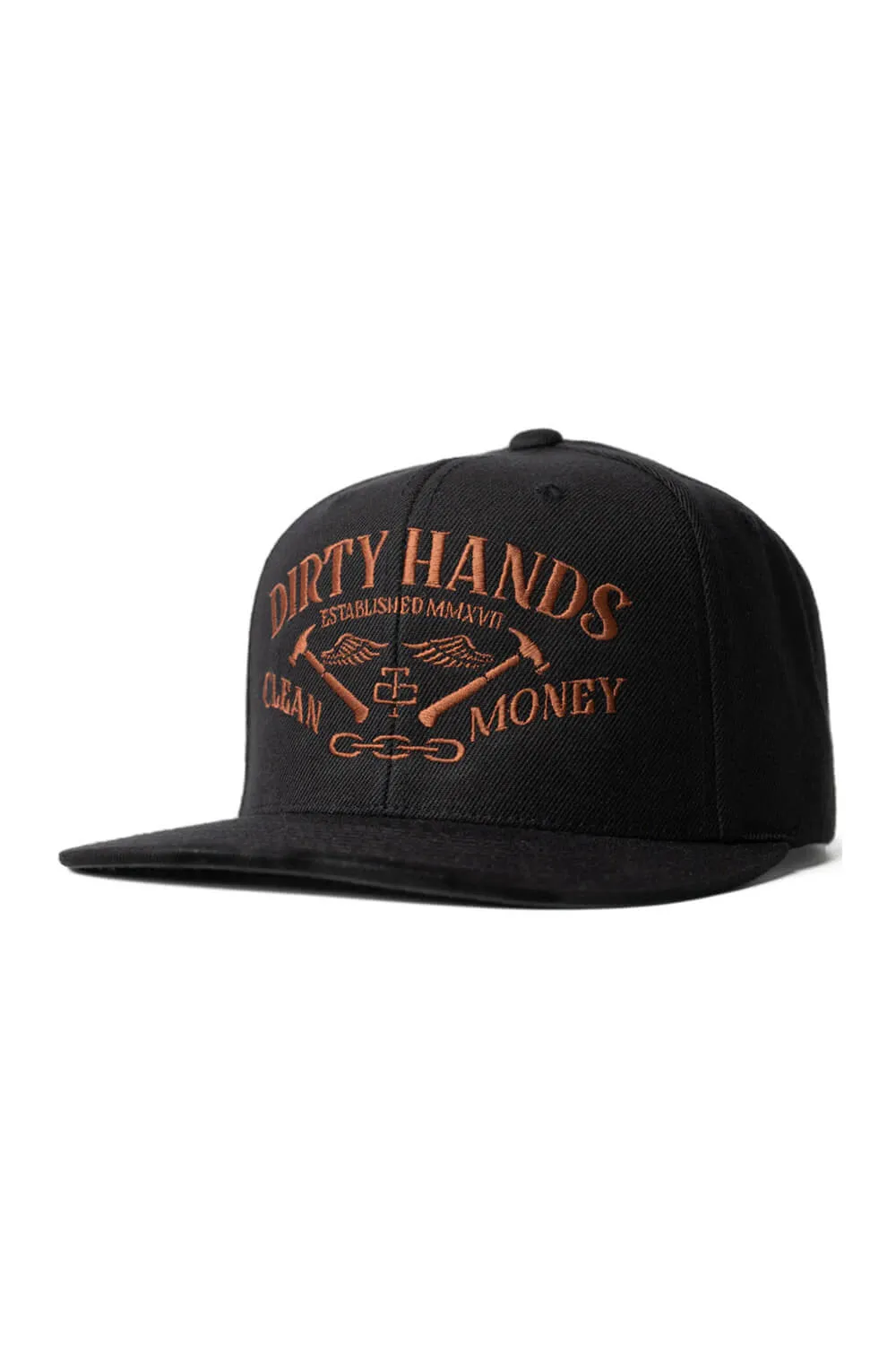 Troll Co. Catena Snapback Hat for Men in Black | TC0772-BLACK