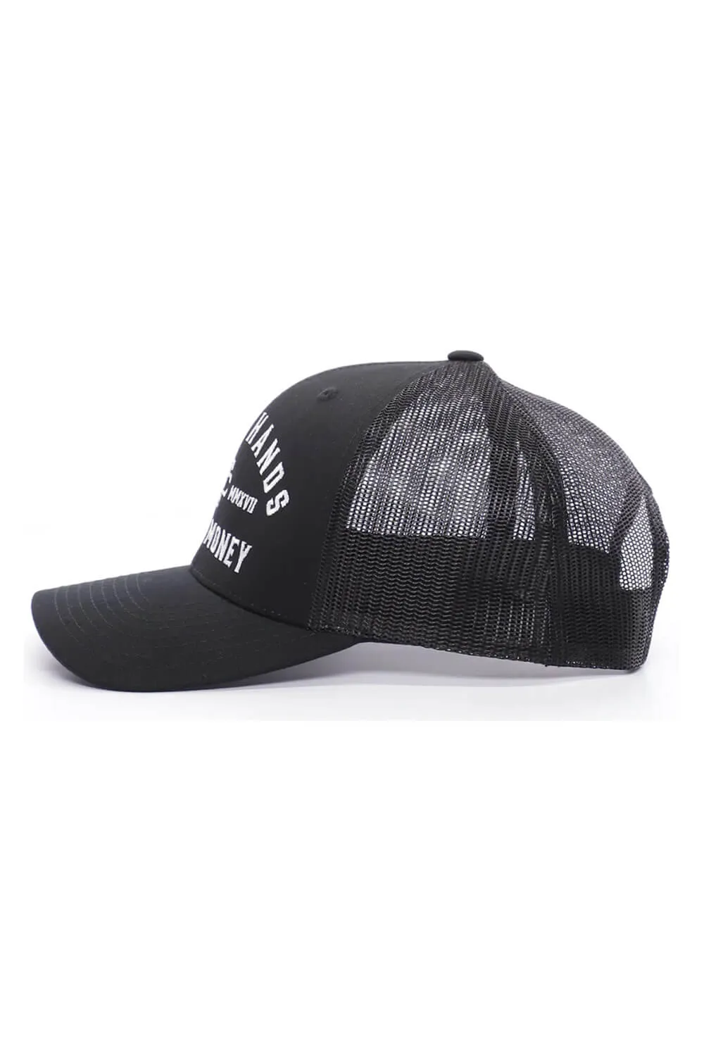 Troll Co. DCHM Embroidered Curved Brim Trucker Hat for Men in Black | TC0082-BLACK