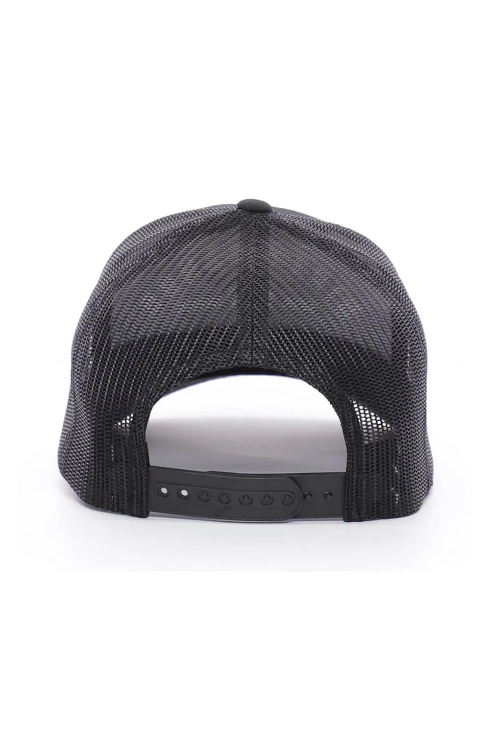 Troll Co. DCHM Embroidered Curved Brim Trucker Hat for Men in Black | TC0082-BLACK