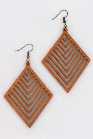 Tropical Wooden Dangle Earrings