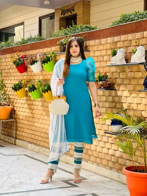 Turquoise Georgette Suit