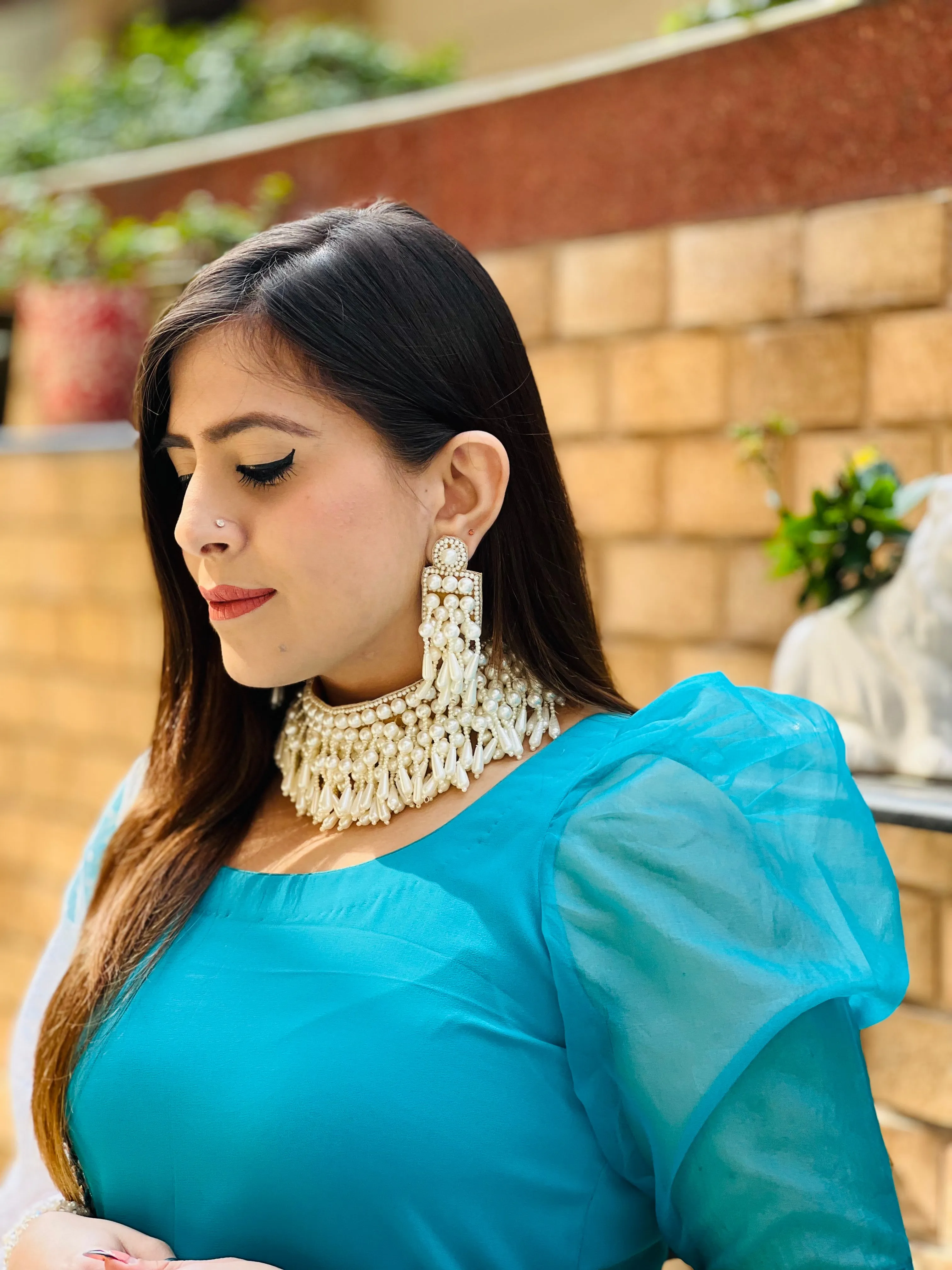 Turquoise Georgette Suit