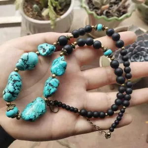 turquoise necklace for men / bohemian necklace / Turquoise gemstone necklace / jewelery for men / cool necklace for men