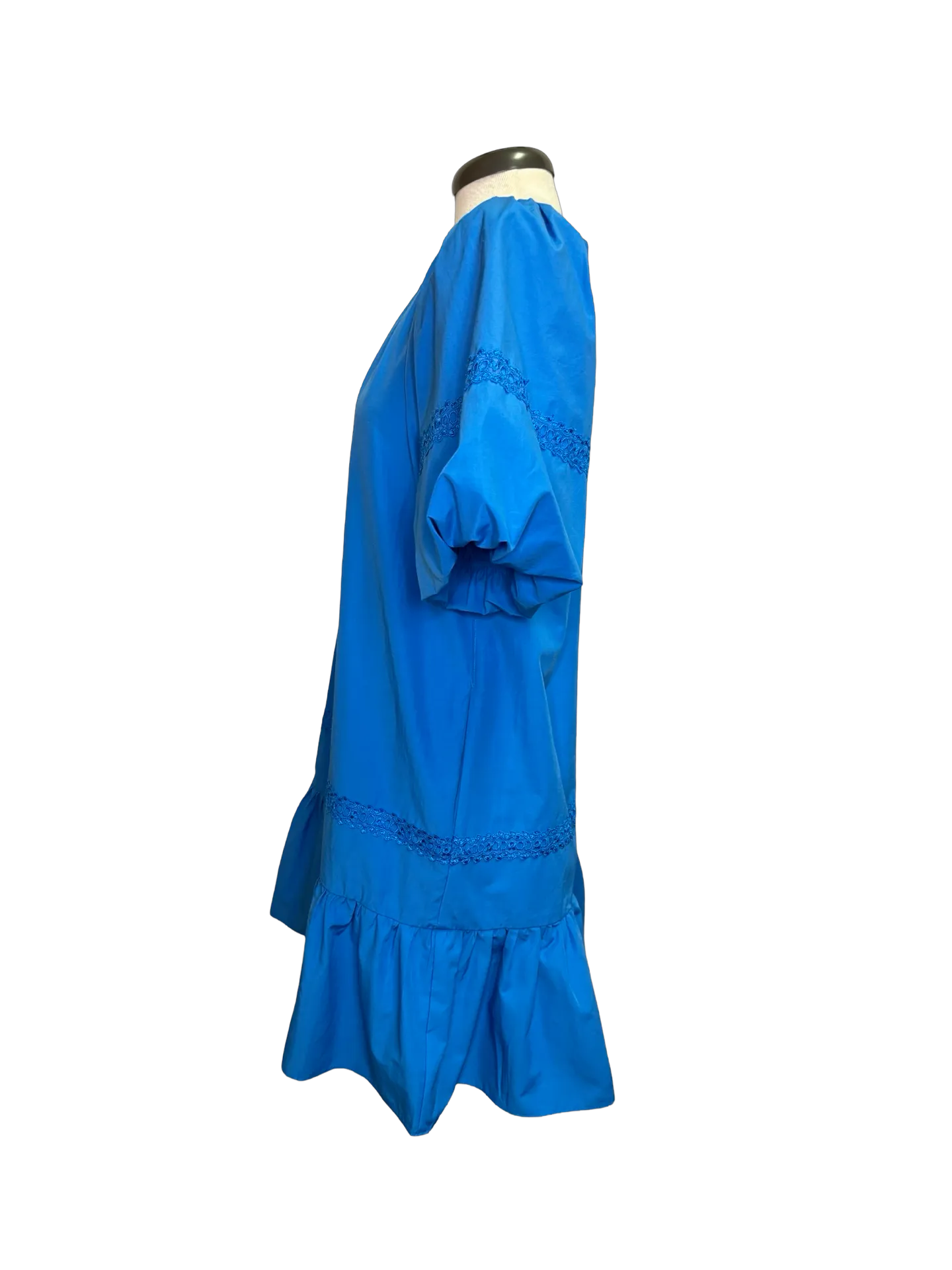 Turquoise Puff Sleeve Dress