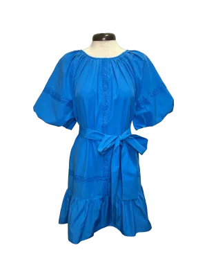 Turquoise Puff Sleeve Dress