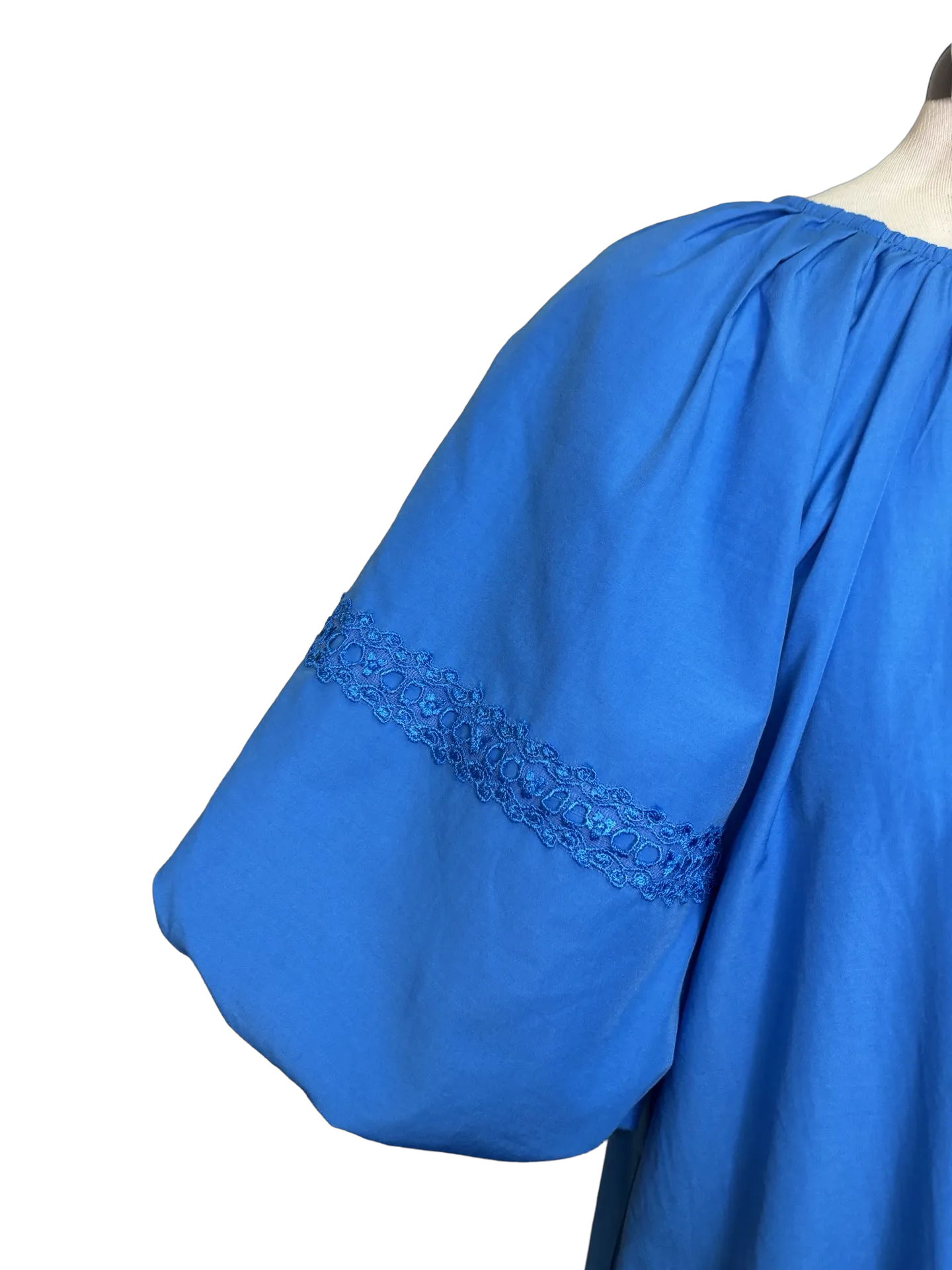 Turquoise Puff Sleeve Dress