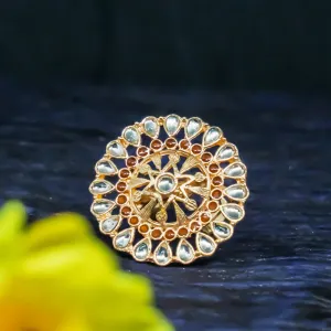 Udyati Circular Star Stonework Golden Ring