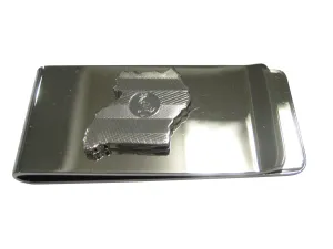 Uganda Map Shape and Flag Design Money Clip
