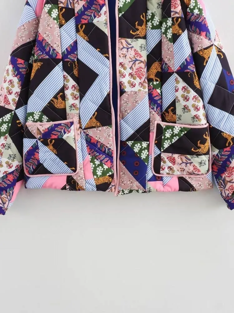 Unique Bohemian Patchwork Quilted Jacket