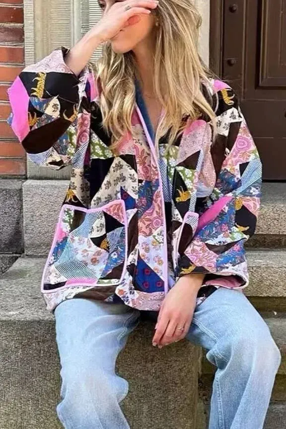 Unique Bohemian Patchwork Quilted Jacket