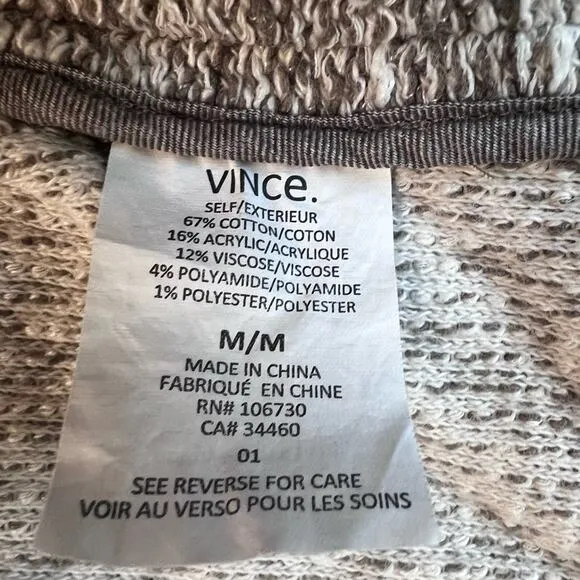 Vince Marled Grey Open Front Cardigan Lagenlook Bohemian - Medium