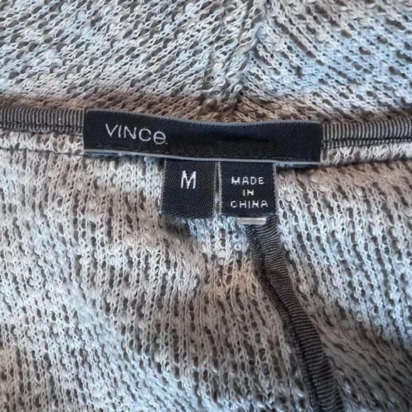 Vince Marled Grey Open Front Cardigan Lagenlook Bohemian - Medium