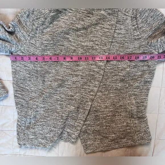 Vince Marled Grey Open Front Cardigan Lagenlook Bohemian - Medium