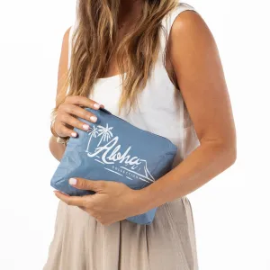 Vintage Aloha Logo Small Pouch Blue