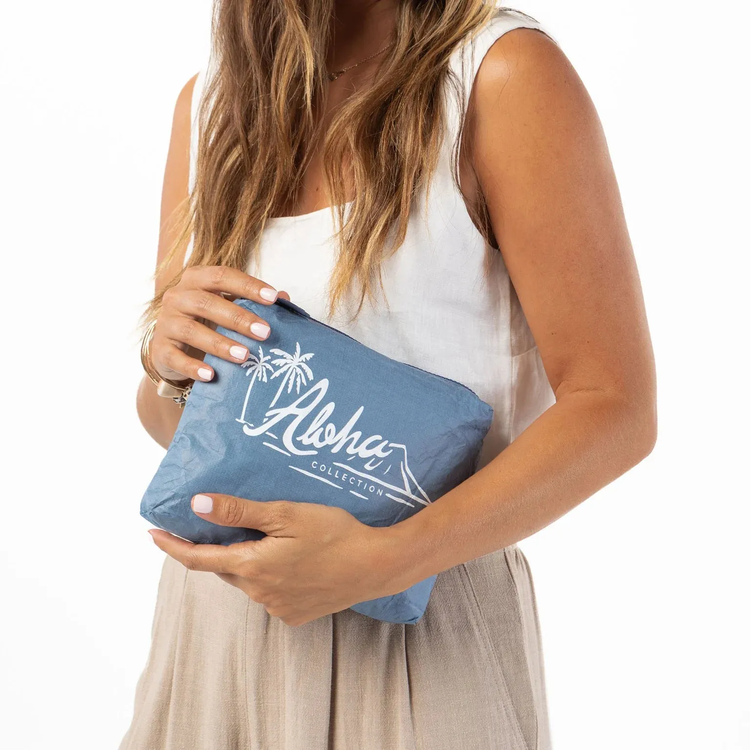 Vintage Aloha Logo Small Pouch Blue