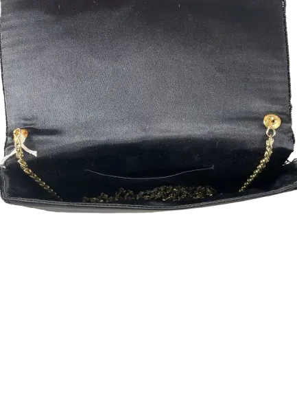 Vintage Black Beaded Crossbody Purse