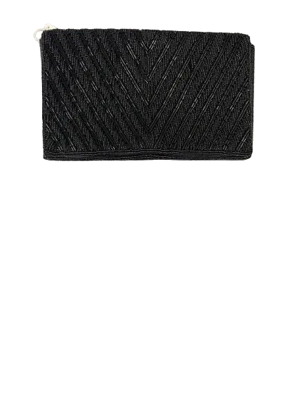 Vintage Black Beaded Crossbody Purse