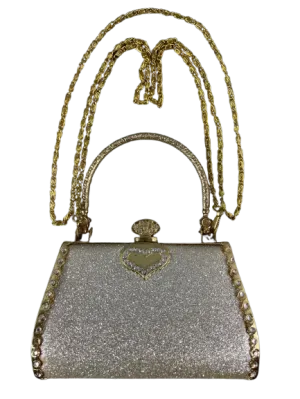 Vintage Silver & Gold Glitter Tiny Evening Bag