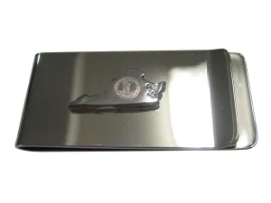 Virginia State Map Shape and Flag Design Money Clip