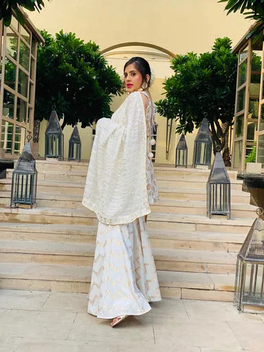 White Banarasi Suit