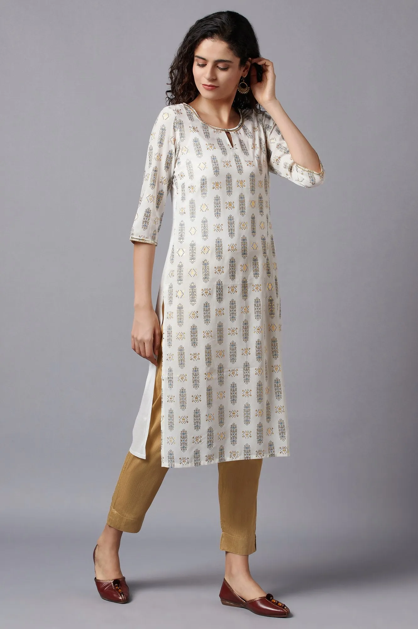 White Festive Ethnic kurta