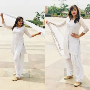 White Georgette Suit