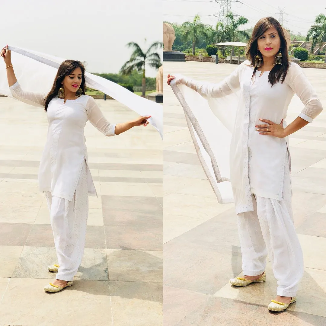 White Georgette Suit