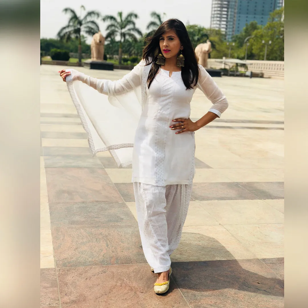 White Georgette Suit