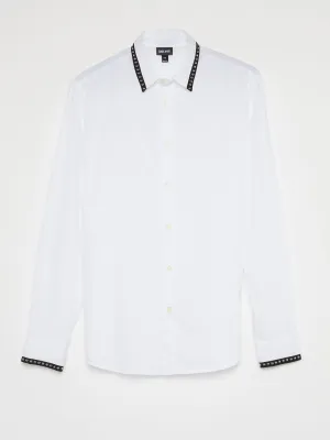 White Studded Trim Shirt