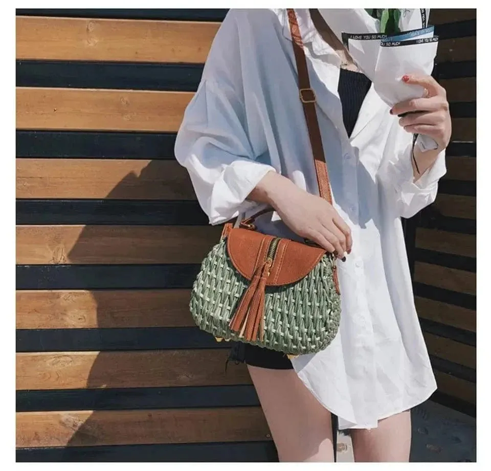 Wicker Crossbody Bag