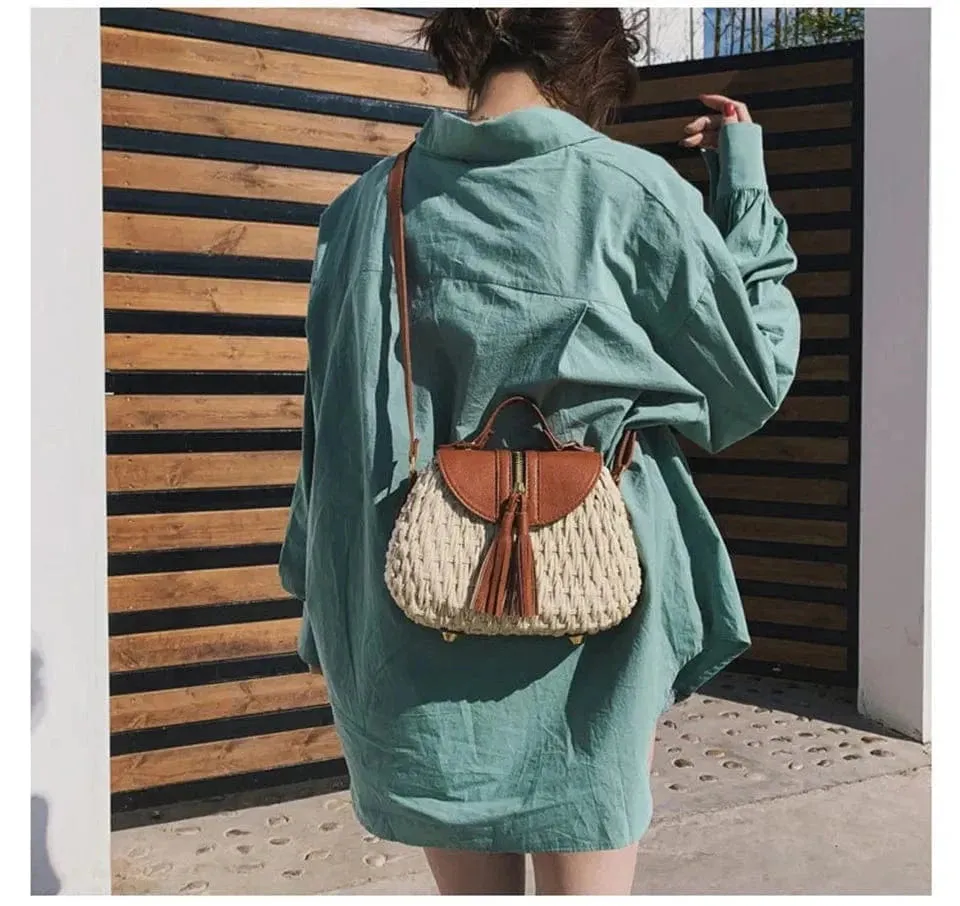 Wicker Crossbody Bag