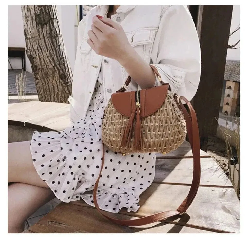 Wicker Crossbody Bag