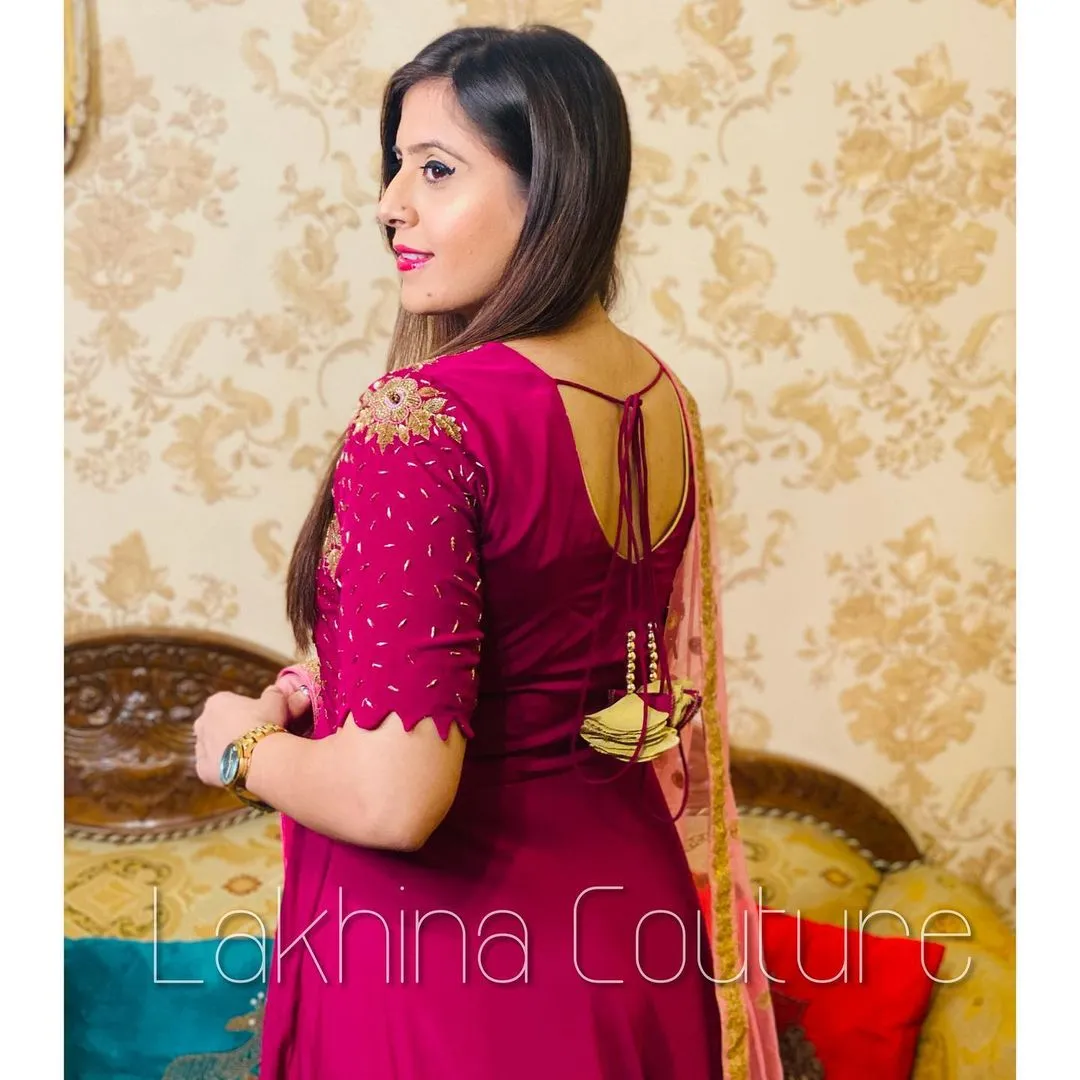 Wine Glossy Suit