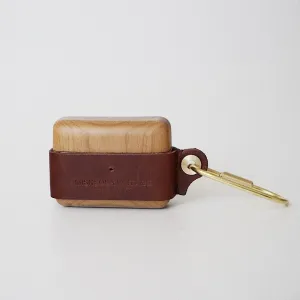 Wine Wood Leather AirPods 1,2 Case with Clip Strap Leather Pro AirPods Case Airpod Case Cover