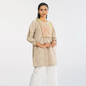 Women Beige Ethnic Top